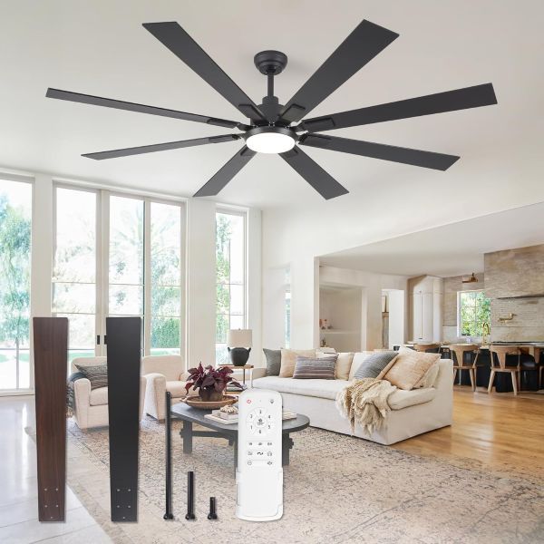 ZMISHIBO Large Indoor/Outdoor Ceiling Fan with Lights
