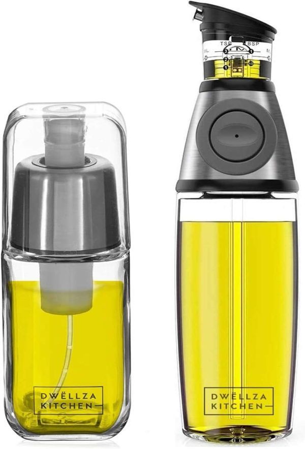 DWËLLZA KITCHEN Olive Oil Dispenser Bottle &amp; Spray Bottle Set
