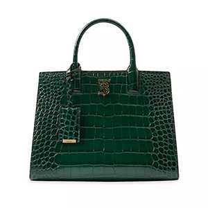 Burberry Frances Crocodile-Embossed Leather Satchel