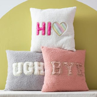 Five Below Word Patch Teddy Pillow