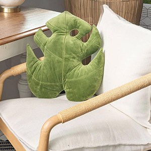 Green Philosophy Monstera Deliciosa Leaf Pillow - Mossy Earth