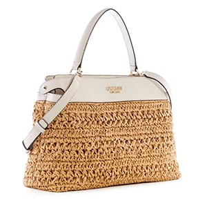 Guess Liguria Crochet Straw Satchel