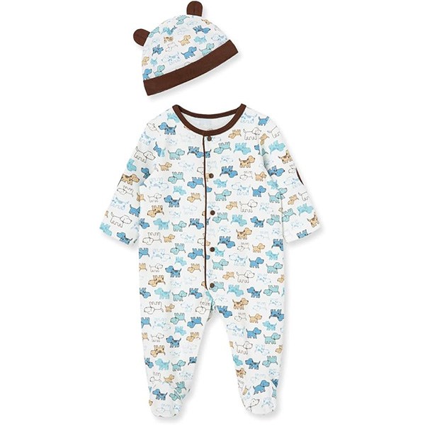 Little Me Baby Boy Clothes 2-Piece Baby Sleeper and Cap Set