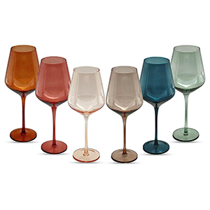 Saludi Colored Wine Glasses (Set of 6)