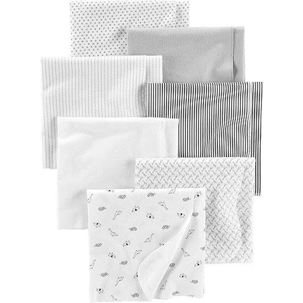 Simple Joys by Carter's Unisex Babies' Flannel Receiving Blankets, Pack of 7