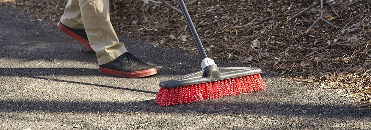 Yocada 18 Inch Push Broom Heavy-Duty Outdoor Commercial Broom Brush St –  YOCADA