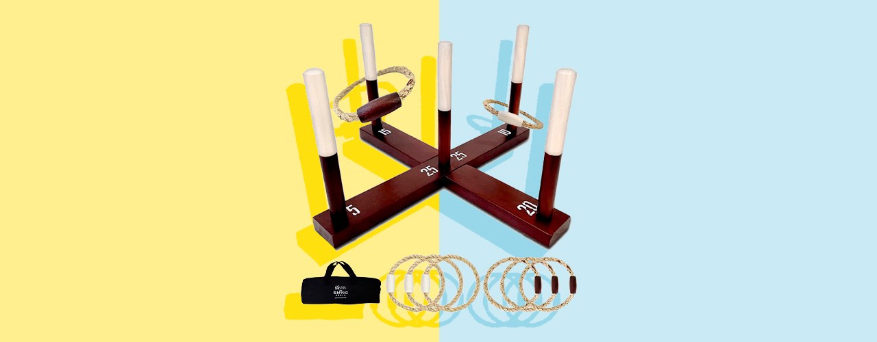 GoSports Premium Wooden Ring Toss Game –