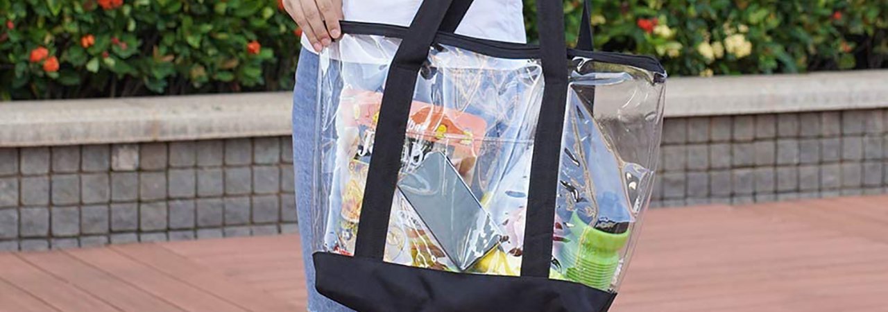Wovilon Clear Bag for Travel, Plastic Clear Tote Bag with Adjustable Strap, Transparent See Through Bag Waterproof Stadium Approved, Men's, Size: 19.7
