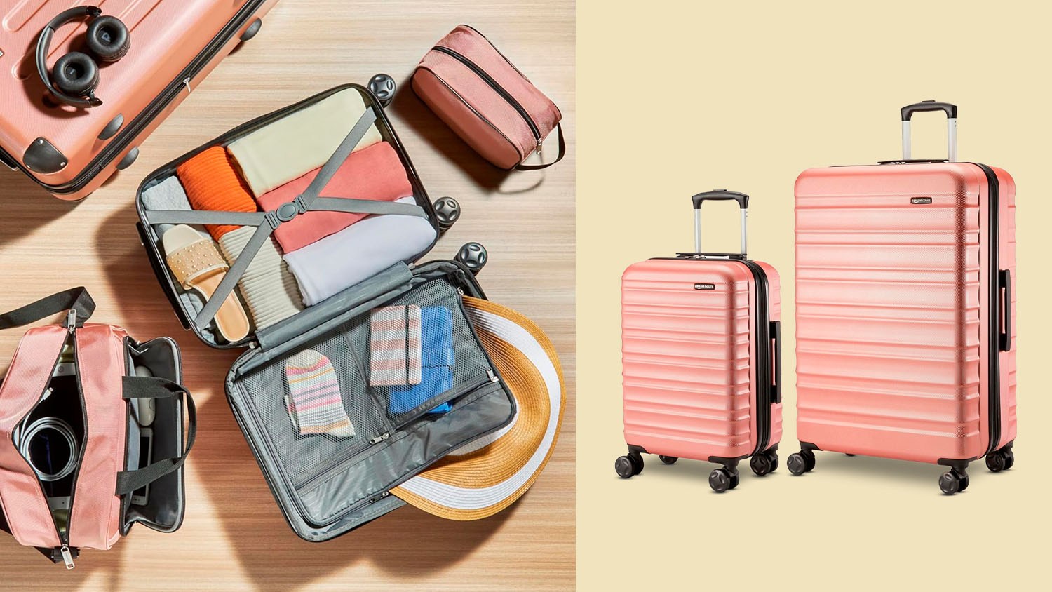 Amazon’s popular ‘Basics’ luggage comes in rose gold