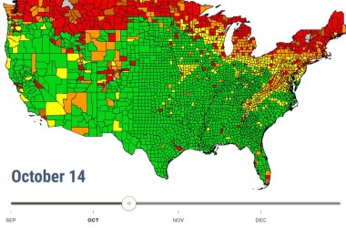 This interactive map predicts when fall foliage will peak in your area