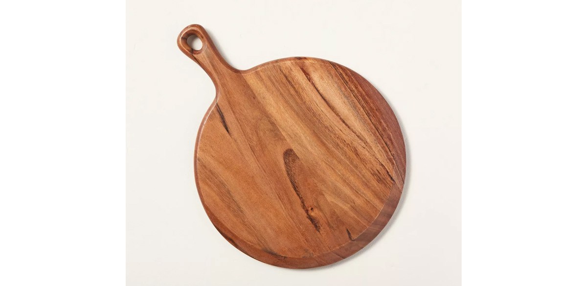 10-Inch Round Wooden Paddle Serving Board