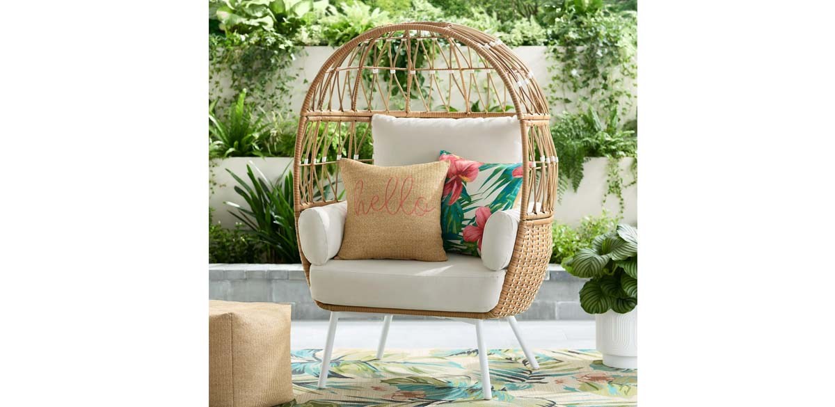 Better Homes & Gardens Lilah Boho Outdoor Stationary Wicker Egg Chair