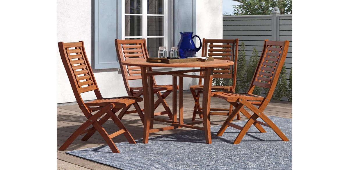 Birch Lane Fleur 4 - Person Round Outdoor Dining Set