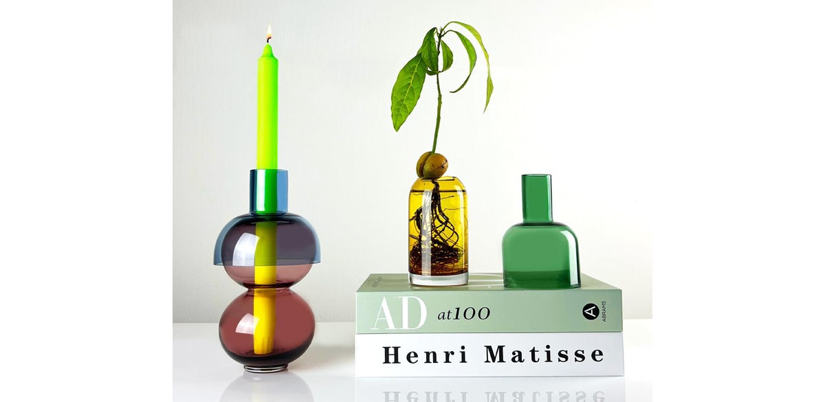 Cloudnola Reversible Glass Flower Vase and Bud Vase Set