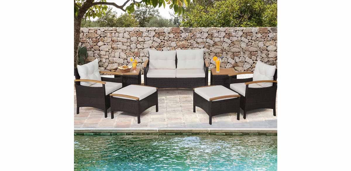 Costway 7PCS Patio Rattan Furniture Set