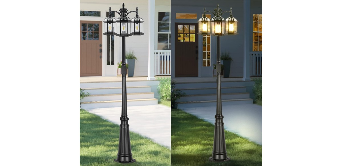 PARTPHONER Dusk to Dawn Outdoor Lamp Post Light