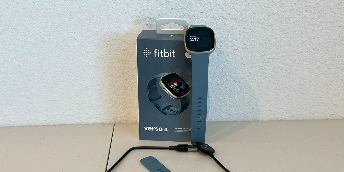 Fitbit Versa 4 on product box