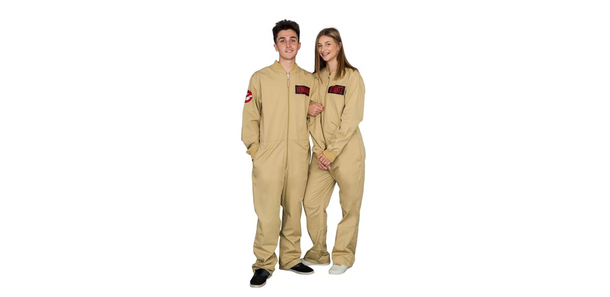 Ghostbusters Adult Costume Zip up Jumpsuit with 4 Attachable Patches