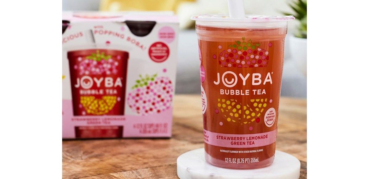 Joyba Bubble Tea Strawberry Lemonade Green Tea, 4 Pack