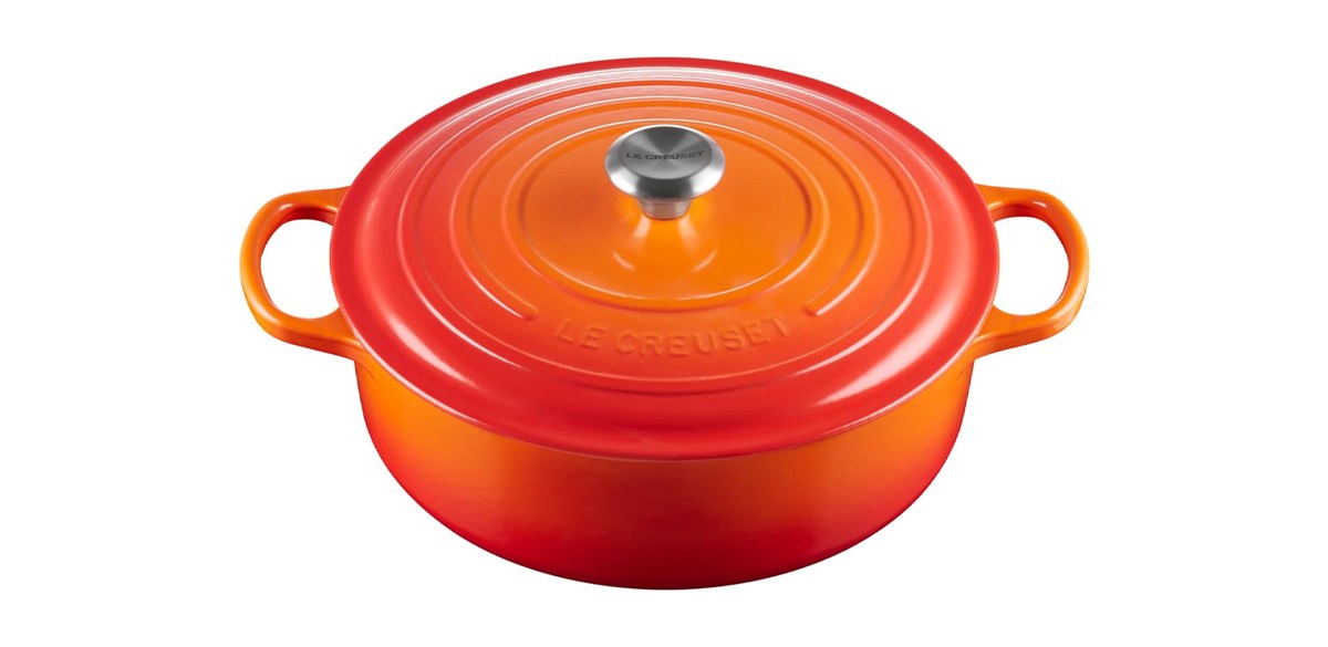 Best Le Creuset Enameled Cast Iron Signature Round Wide Dutch Oven, 6.75 qt, Flame