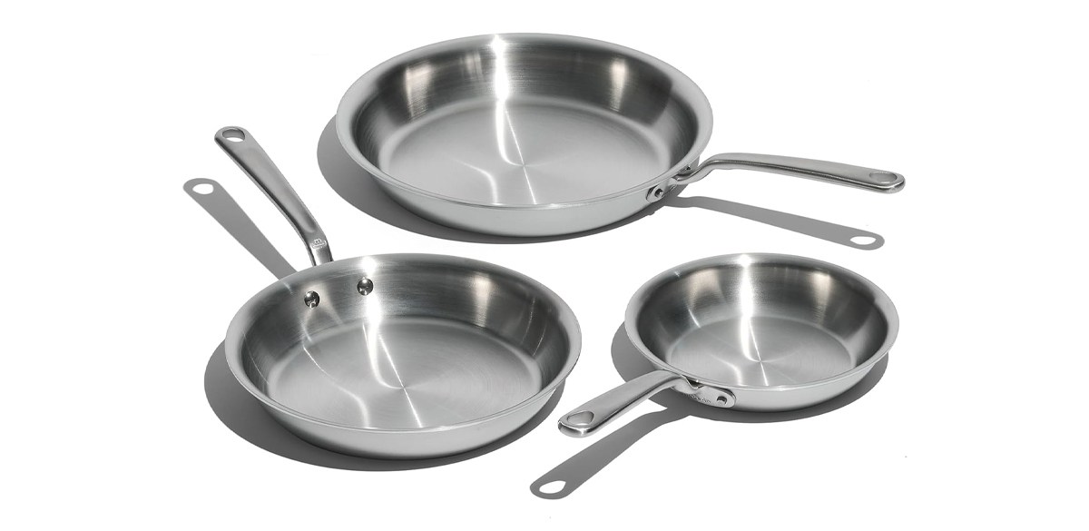 Made In Stainless Clad Frying Pan, 3-Piece Set