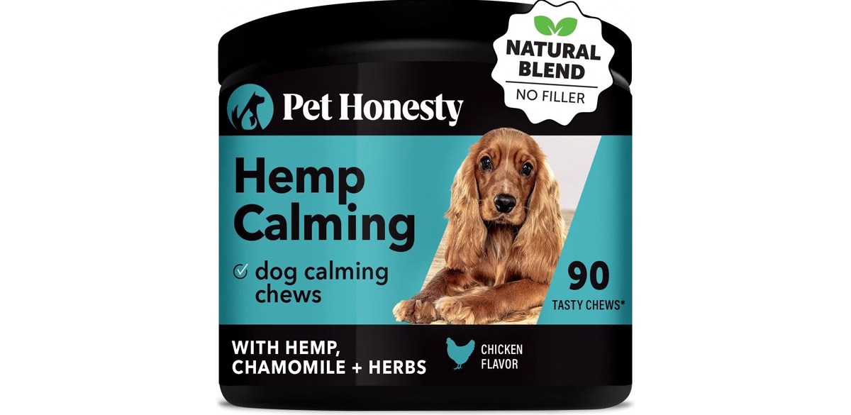 PetHonesty Calming Hemp Chicken Flavored Calming & Anxiety Chews Supplement for Dogs