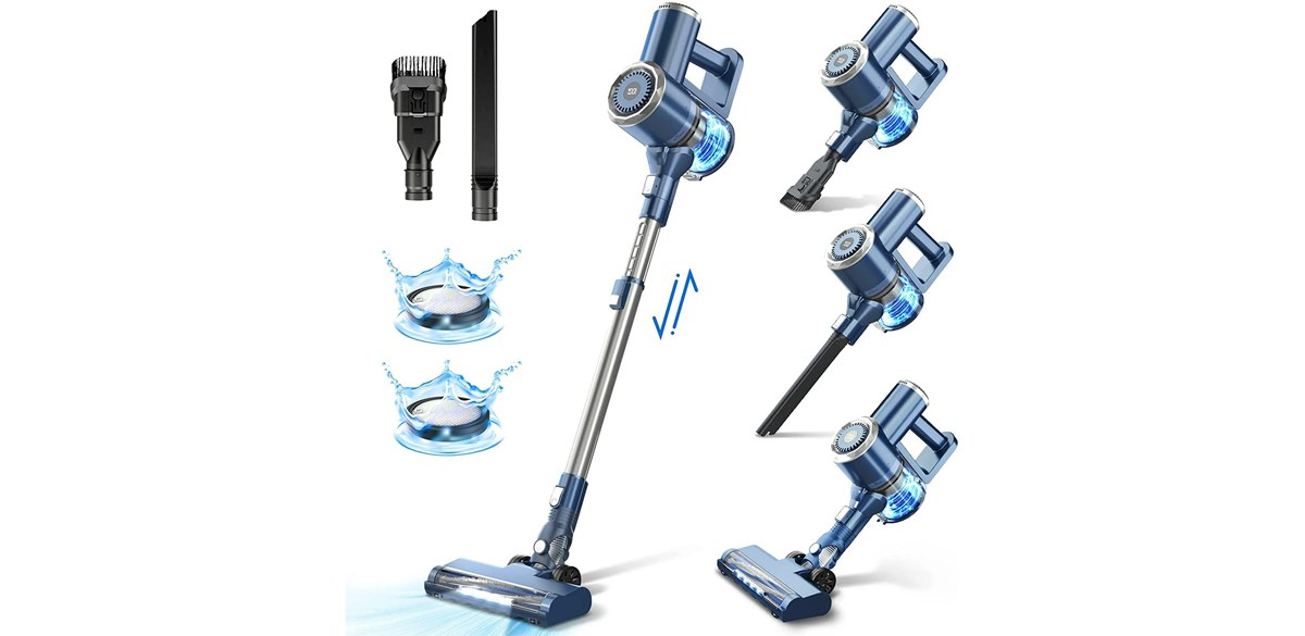 Prettycare Cordless Stick Vacuum Cleaner Lightweight for Carpet Floor Pet Hair