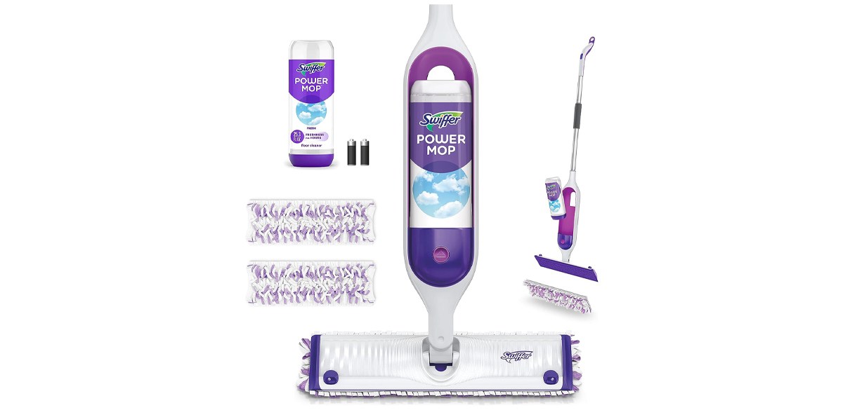 Swiffer PowerMop Multi-Surface Mop Kit for Floor Cleaning, Fresh Scent