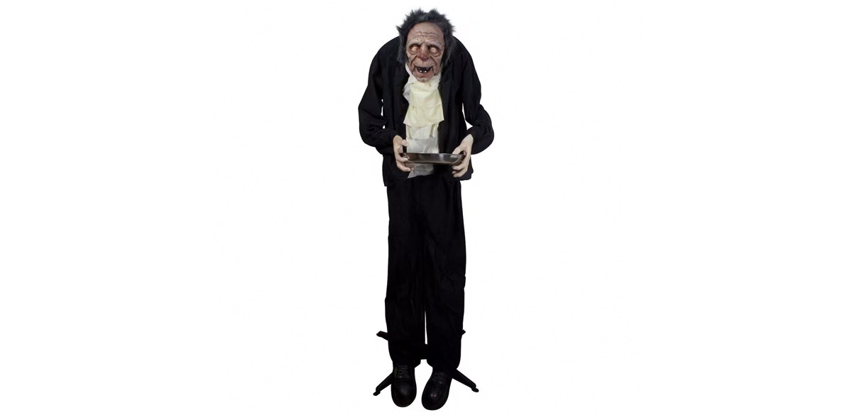 6ft. Lighted Animated Scary Butler Standing Halloween Decoration