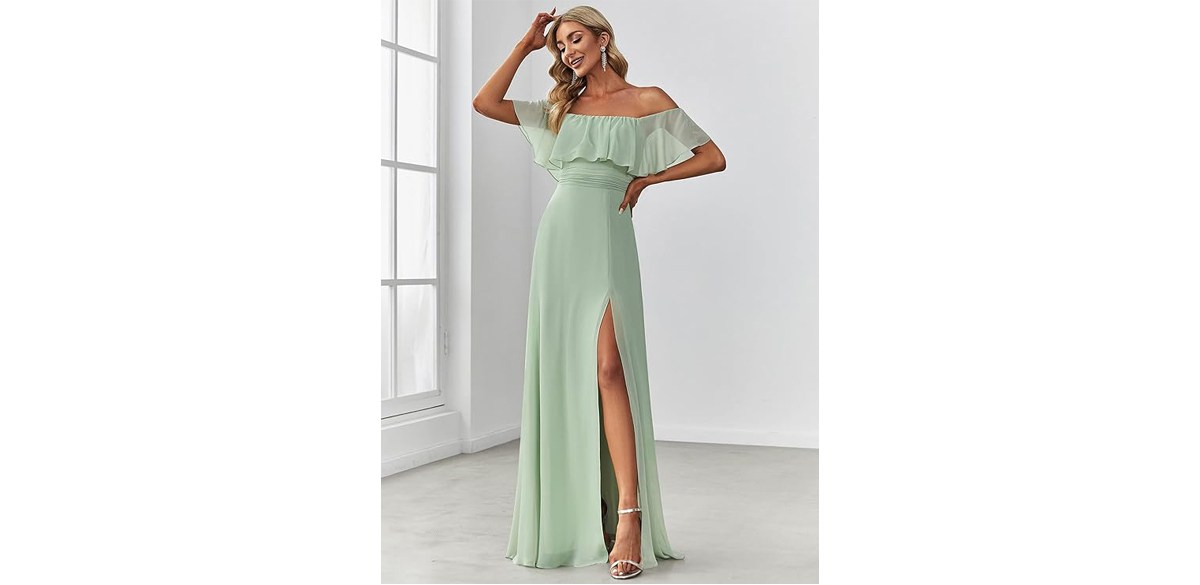 Ever-Pretty Women's Off The Shoulder Maxi Formal Dress