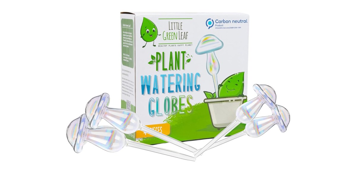Little Green Leaf Plant Watering Globes 4-Count