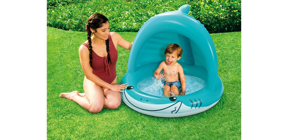 Play Day Inflatable Shark Shade Baby Splash Pool