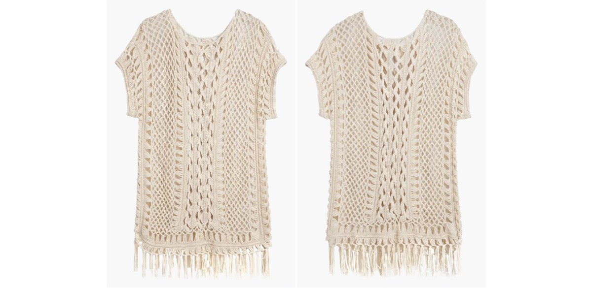 SAACHI Fringe Crochet Poncho