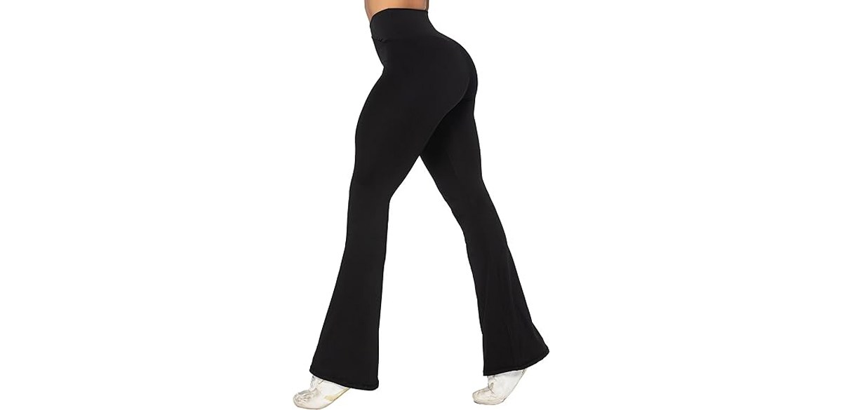 Sunzel Womens Flare Leggings with Tummy Control Crossover Waist and Wide Leg