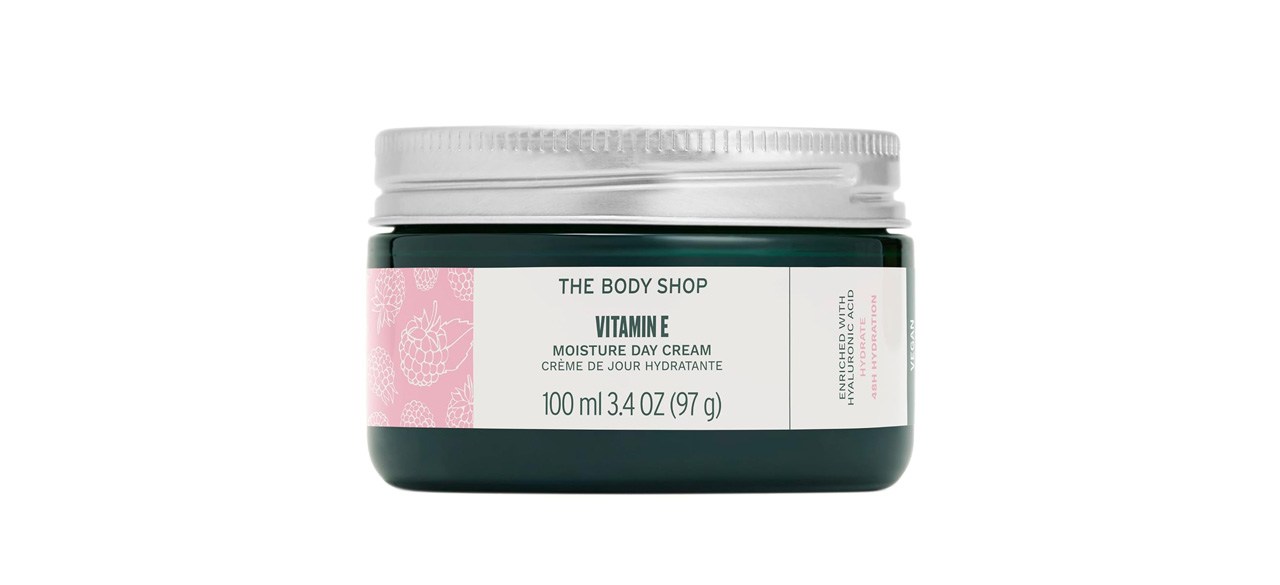 The Body Shop Vitamin E Moisture Cream on white background