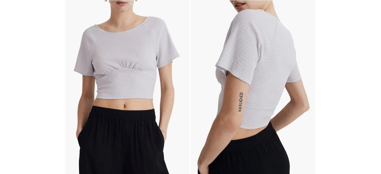 Madewell Smocked Crop Top