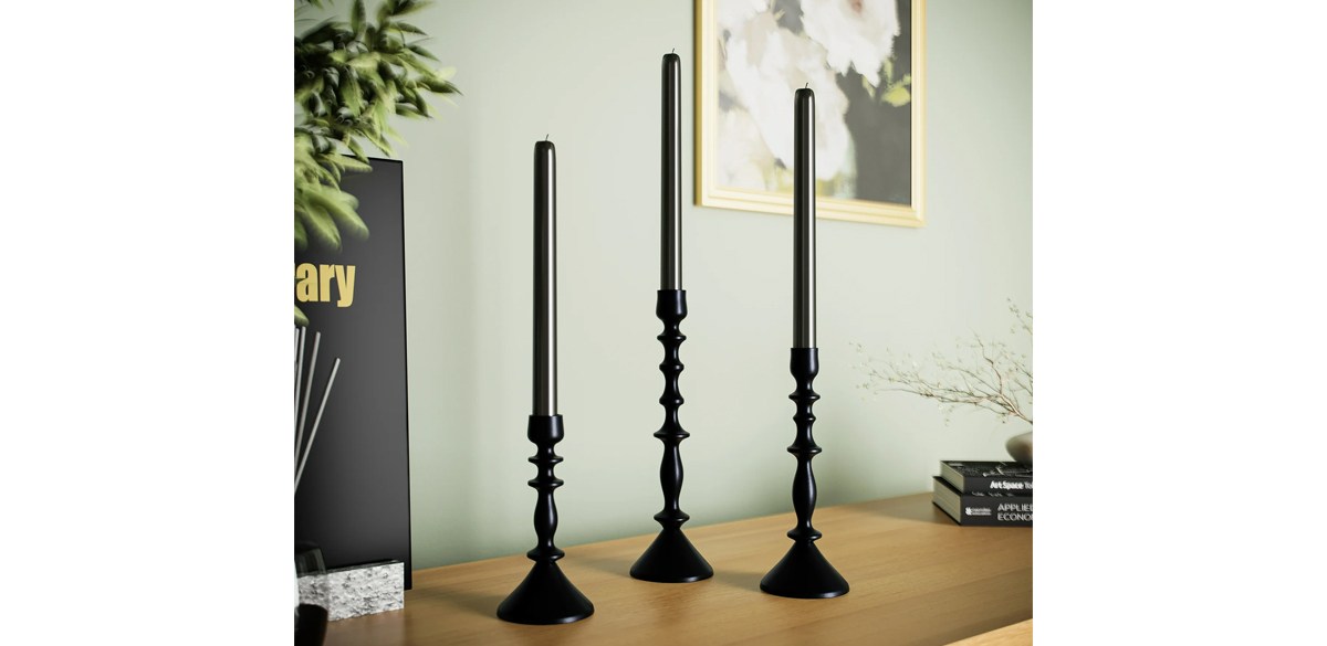 Beautiful Black Metal Taper Candle Holders