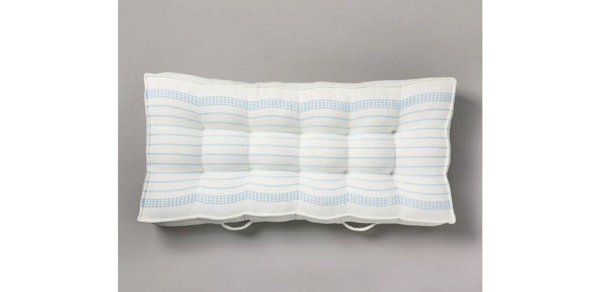 Border Stitch Stripe Indoor-Outdoor French Floor Cushion