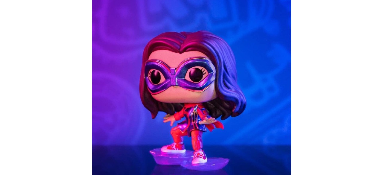 Funko Pop! Marvel: Ms. Marvel on purple and blue background