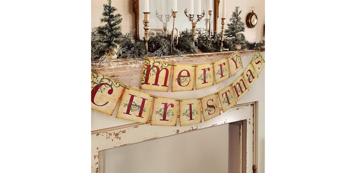 ORIENTAL CHERRY Vintage Merry Christmas Banner