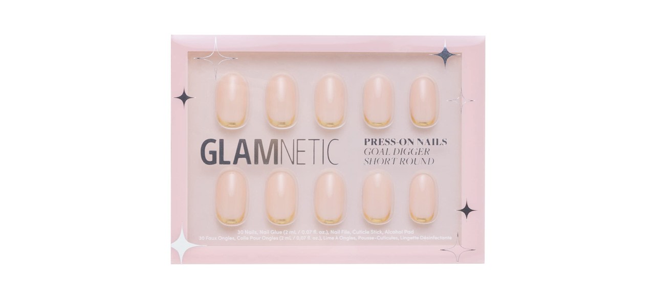 Glamnetic press on nails on white background