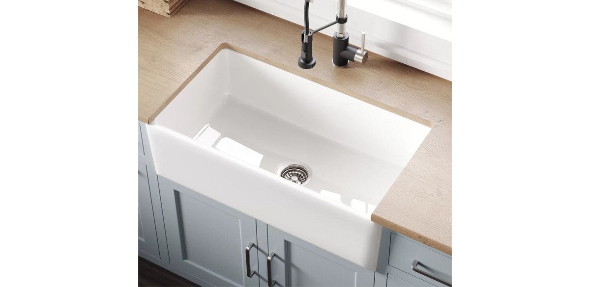 KRAUS Turino Reversible Fireclay Farmhouse Kitchen Sink