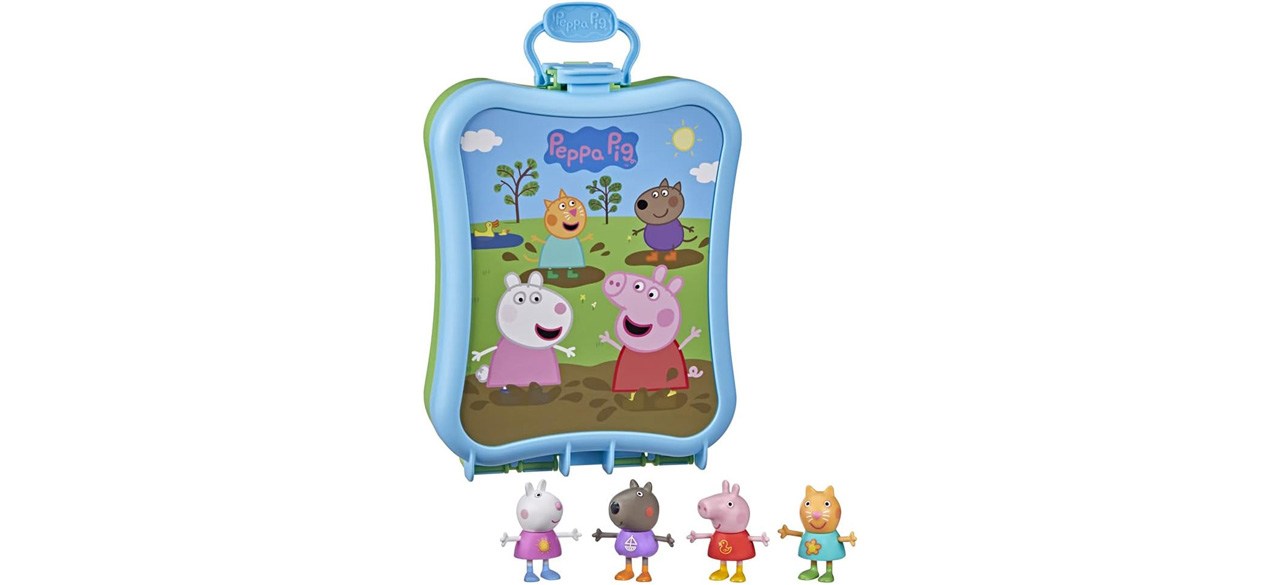 Peppa Pig Toys Peppa’s Carry-Along Friends Toy Set on white background