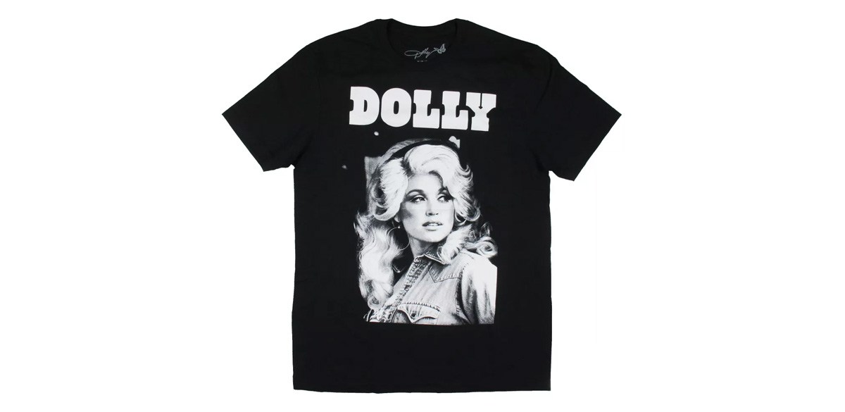 Seven Times Six Dolly Parton Men's Black-and-White Portrait Adult Short-Sleeve T-Shirt