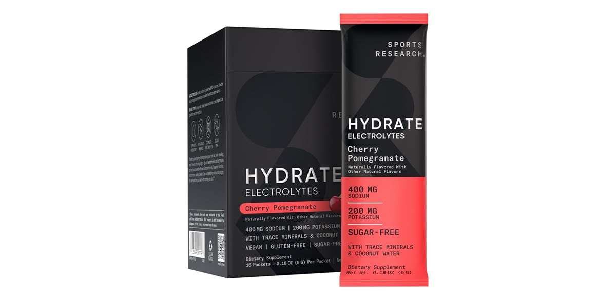 Sports Research Hydrate Electrolytes Powder Packets 16-Count