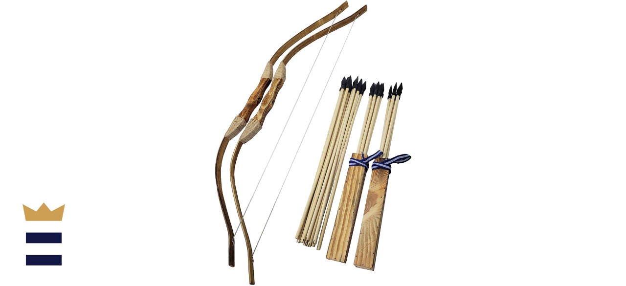 Adventure Awaits! 2-Pack Handmade Wooden Bow and Arrow Set