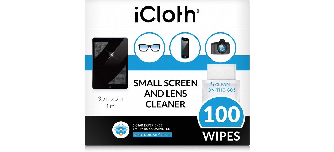 iCloth Small Screen and Lens Cleaner Wipes