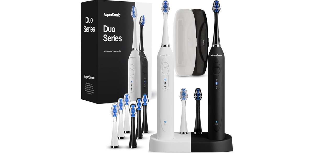 Aquasonic Wireless Electric Toothbrush Duo