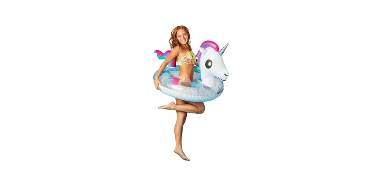 Inflatable Unicorn Glitter Inner Tube Pool Float