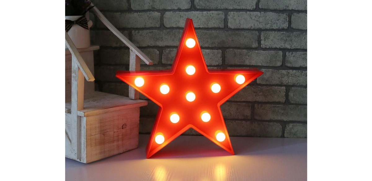 Pooqla Marquee Light Start-Shaped LED Sign